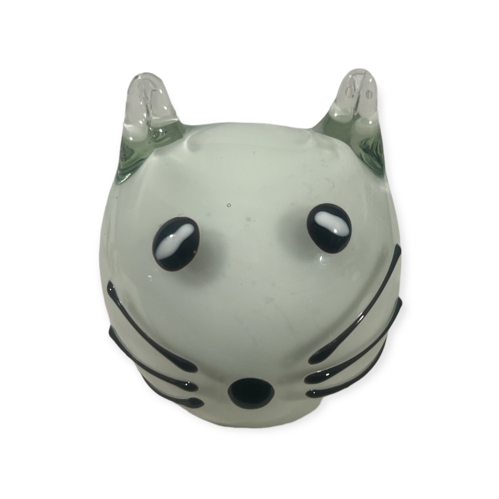 CAT art glass paperweight